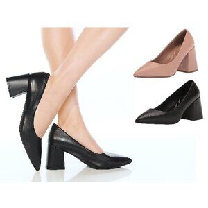 Brand New Aerosoles Women's Isabel Block Heel Pumps Pink 7 M/Black 8 1/2 M